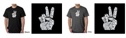 LA Pop Art Men's Word Art T-Shirt - Peace Fingers